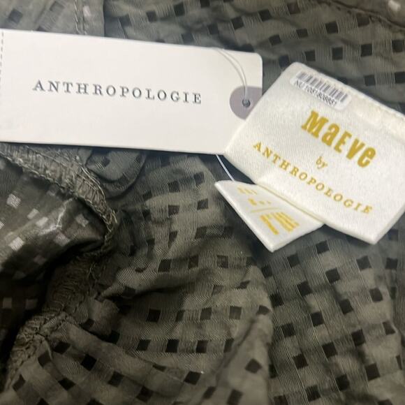 MAEVE ANTHROPOLOGIE NWT CROPPED DEEP V‎ BLOUSE SIZE 0 - Picture 4 of 6